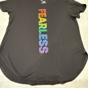 Xersion Black 'Fearless'‎ Graphic Tee Large Pride